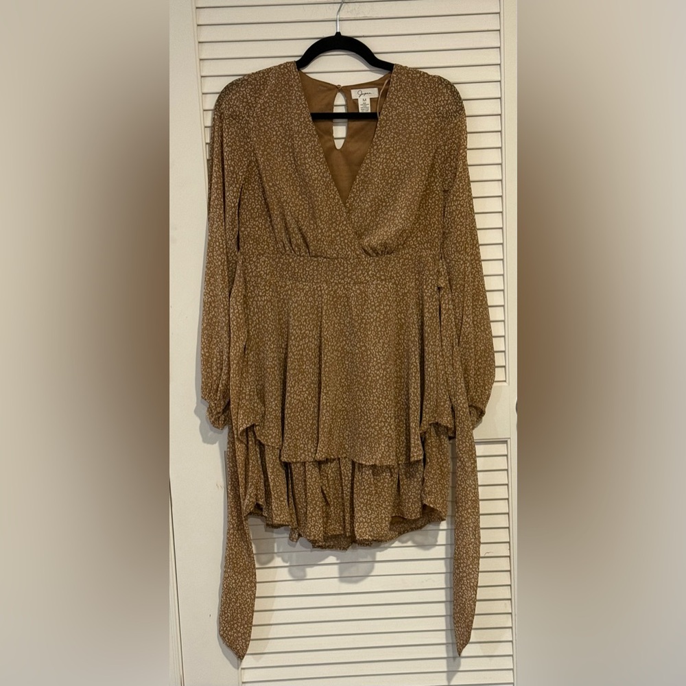 Japna Brown Long Sleeve Dress